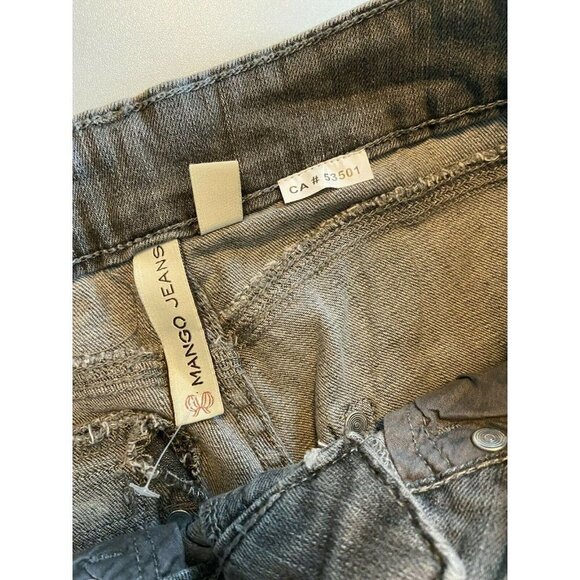 Mango Ladies Skinny Gray Stretchy Jeans with Zip Pocket Detail Size 6 - Picture 4 of 10